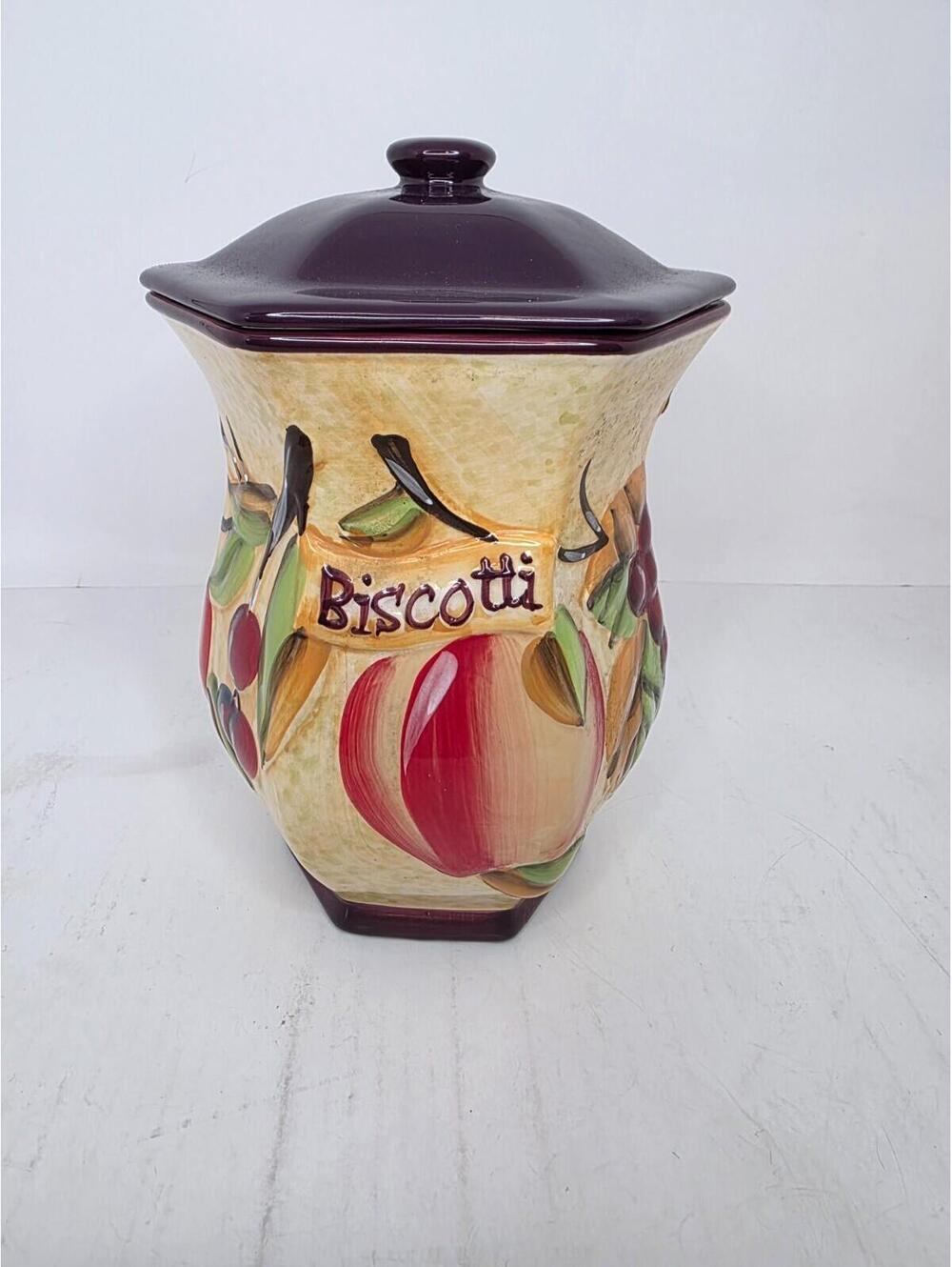Vintage Nonni's Biscotti Ceramic Cookie Jar